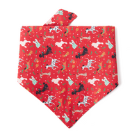 Thumbnail for DOG BANDANA - FESTIVE RED PRINT