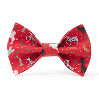 Thumbnail for DOG BOW TIE - FESTIVE RED PRINT