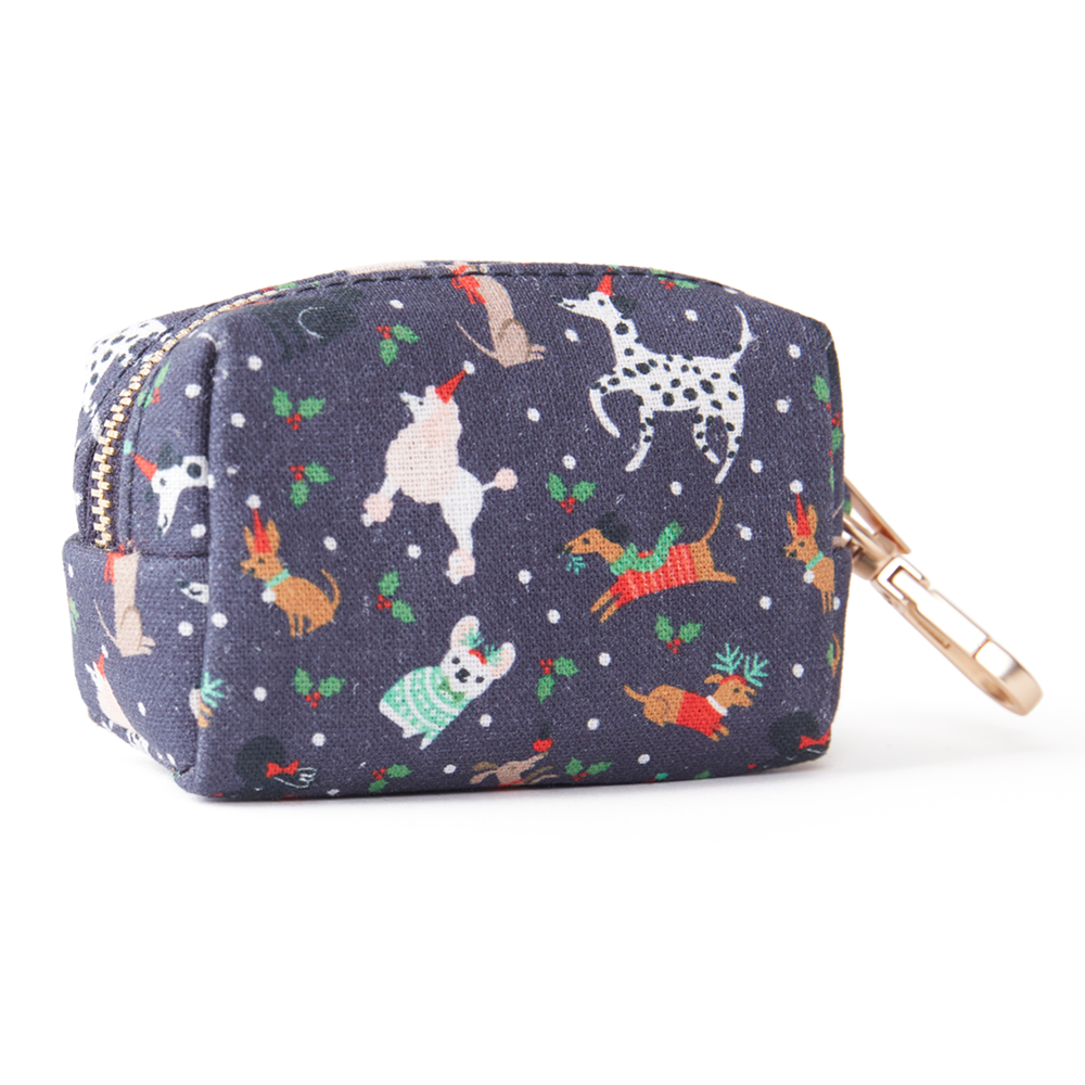 DOG WASTE BAG - FESTIVE NAVY PRINT