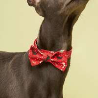 Thumbnail for DOG BOW TIE - FESTIVE RED PRINT